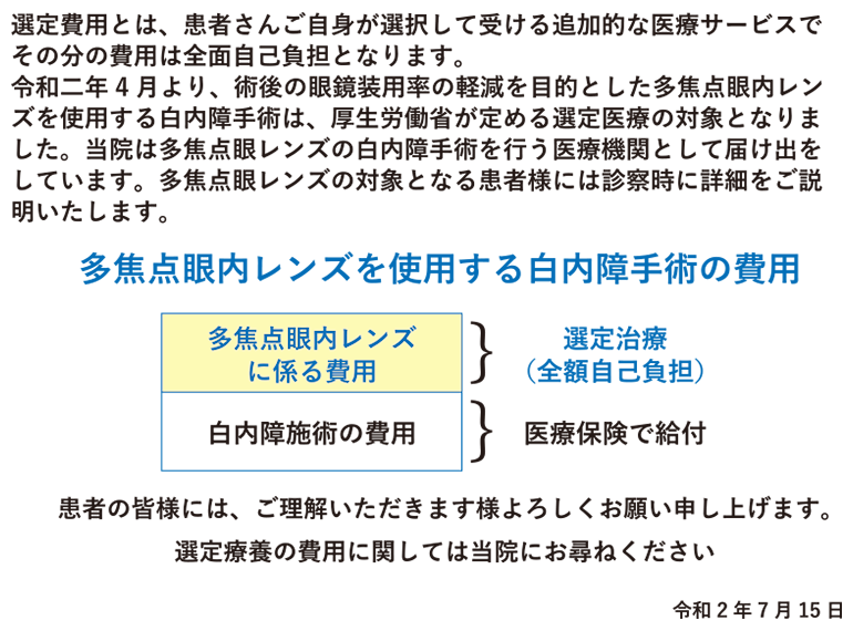 多少点眼内レンズ